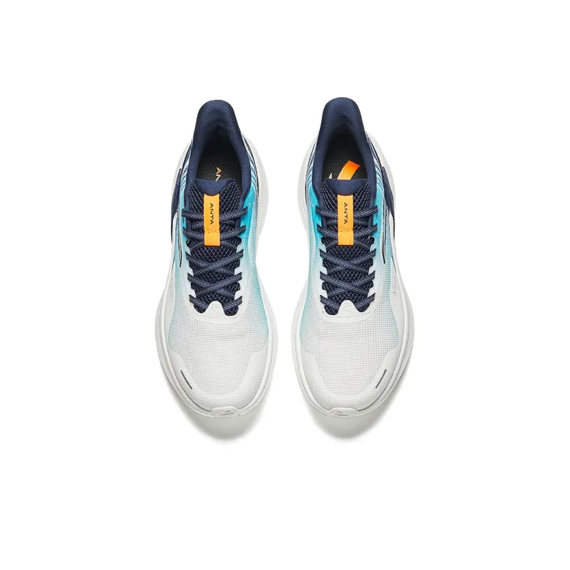 Anta Running Collection Anti Slip Wear Resistant Low Top Casual Running Shoes Men's White Blue-2