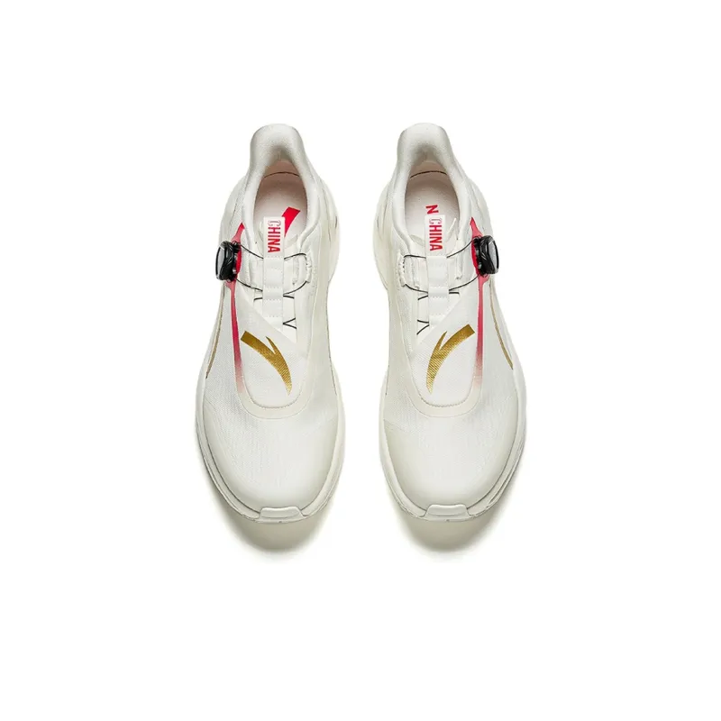 Anta Cushioning Slip Resistant Low Top Running Shoes Men's Ivory White-2