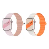 Apple Silicone Strap-Pink Gray * Starlight Orange
