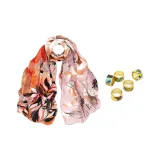Orange+Random Silk Scarf Ring