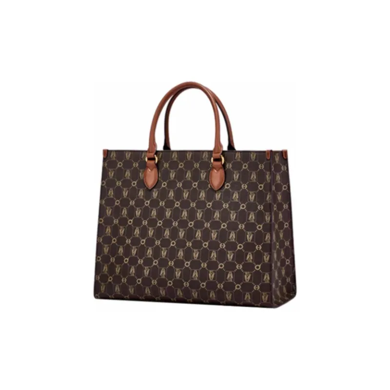 Hush Puppies Synthetic Leather Tote Bag Shopping Bag Shoulder Bag Handbag Large Size Women's Khaki/Beige Apricot/Coffee-11