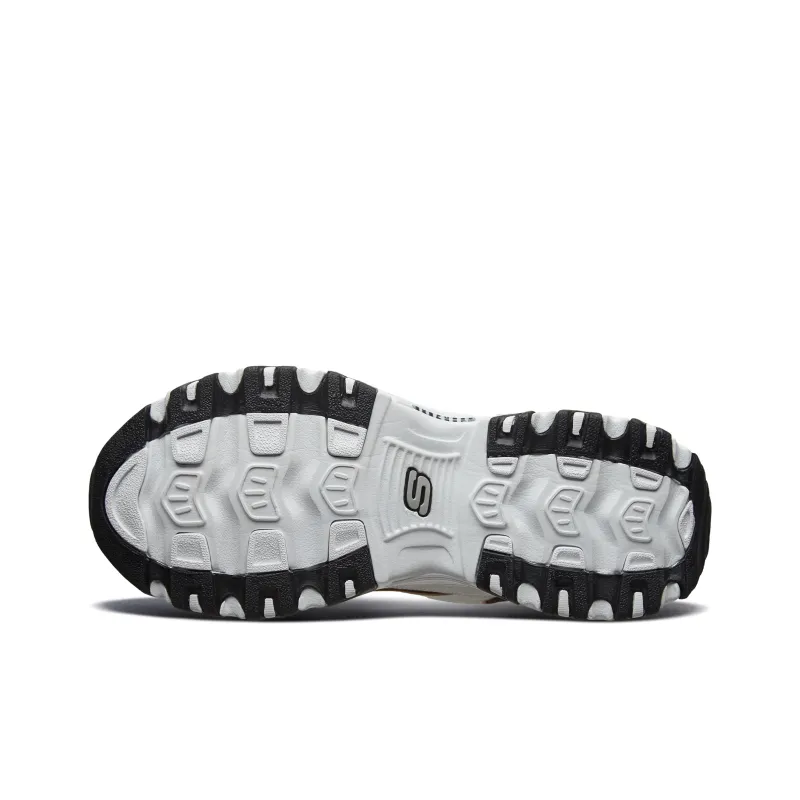 Skechers D'LITES 1.0 Anti Slip Wear Resistant Low Top Chunky Sneakers Men's White Gray-5