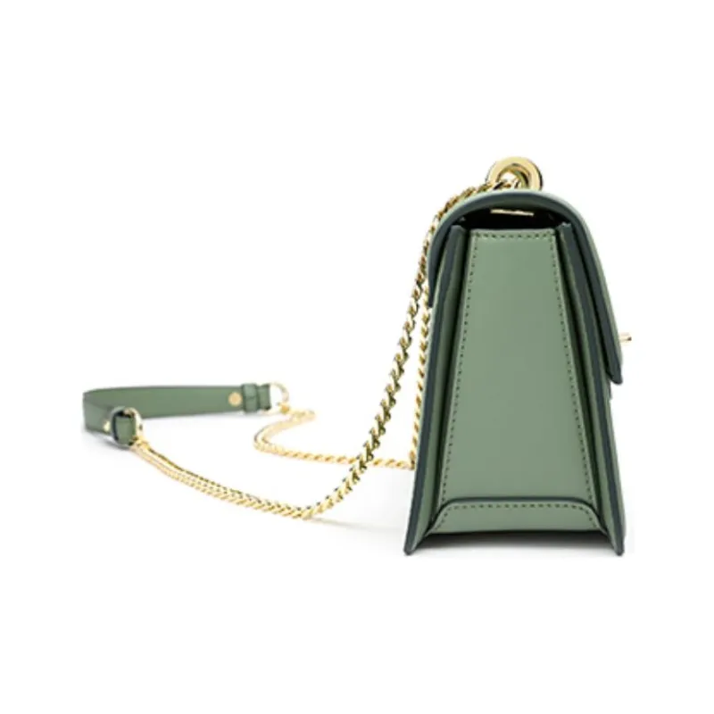 Ancient Yi Xi Cow Leather Chinoiserie Print Craft Chain Bag, Shoulder Bag, Crossbody Bag Women's Celadon-2