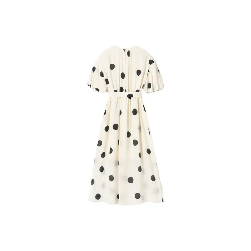 SNOWFORTE Short Sleeved Dresses Women's Polka Dot-1