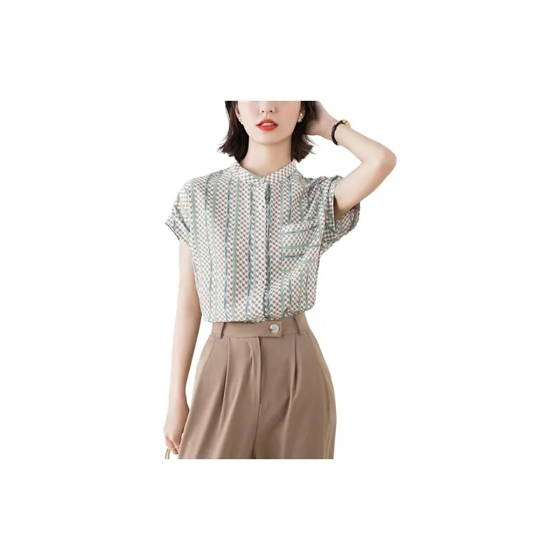 Yi Mengyuan Silk Shirt Women's Light Green-1