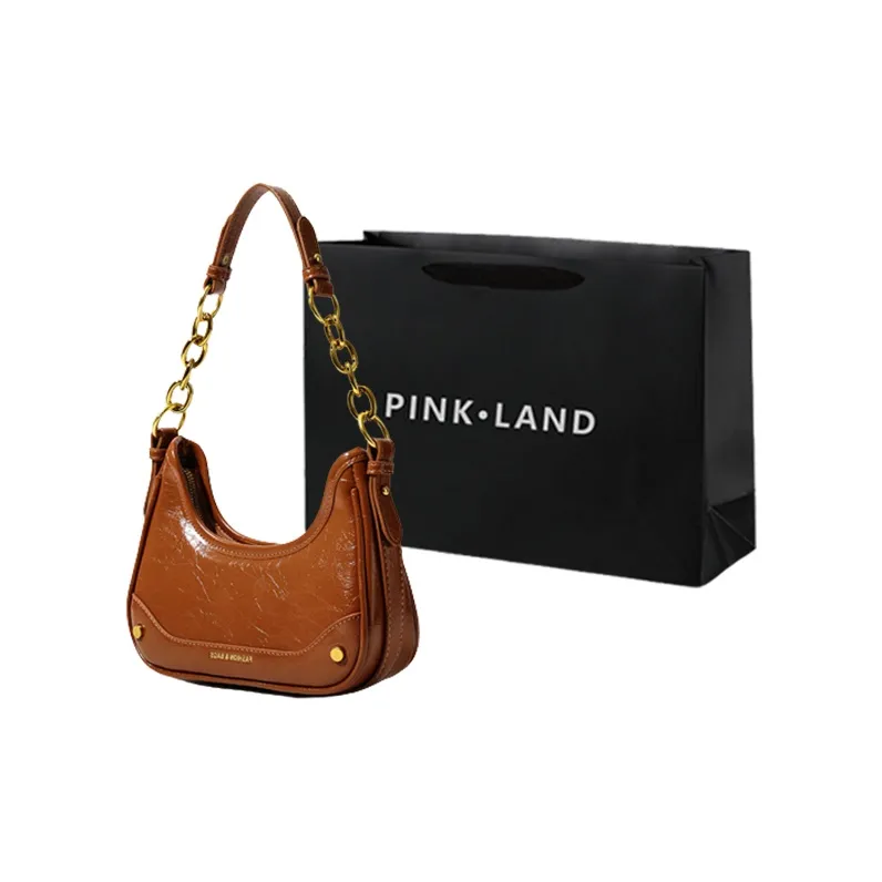 PINK·LAND PU Shoulder Bag Women's Black/Burgundy/Brown/Coffee-8