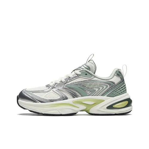 Anta Life Collection Cushioning Wear-Resistant Low-Top Casual Shoes Women's White Silver Green