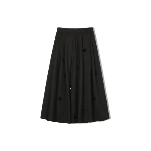 Roselingling Casual Long Skirts Women's Classic Black