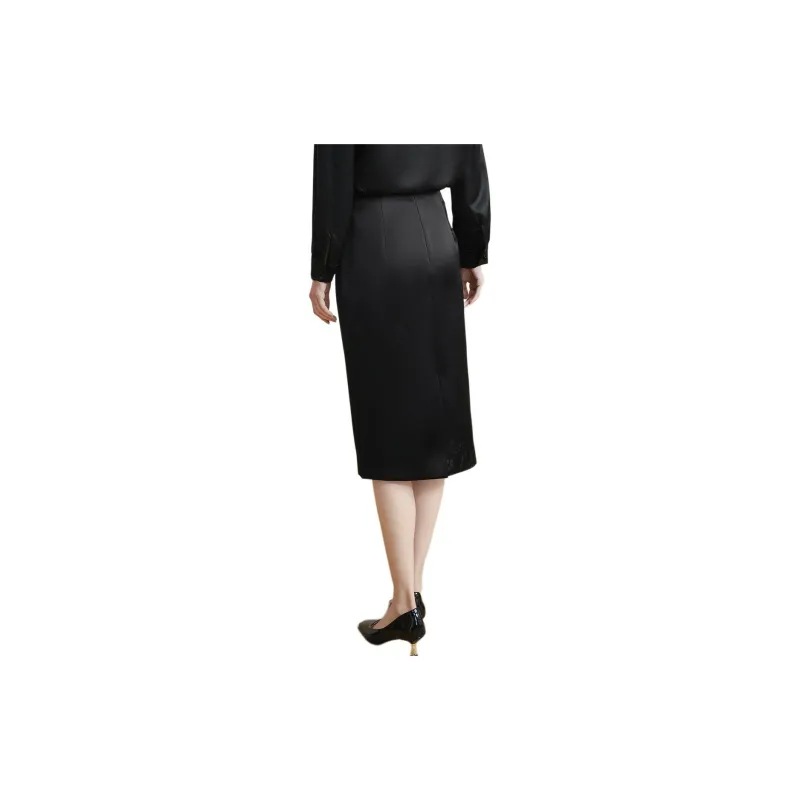 MISSSHINE Casual Long Skirts Women's Black-1
