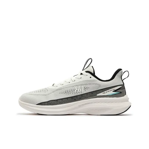 361° Abrasion Resistant Breathable Low Top Running Shoes Men's White Black