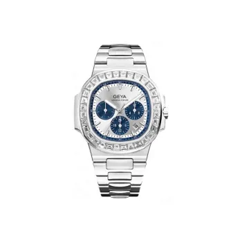 GEYA Automatic Mechanical Movement Stainless Steel Watchband Watch Men's Watches Blue Dial