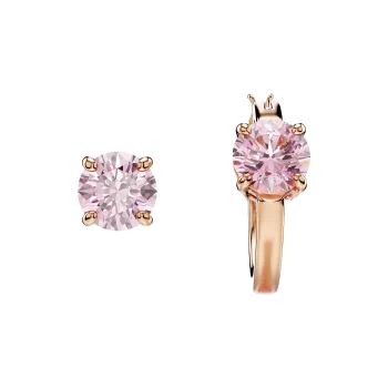 Swarovski Synthetic Cubic Zirconia Earrings Women's Pink