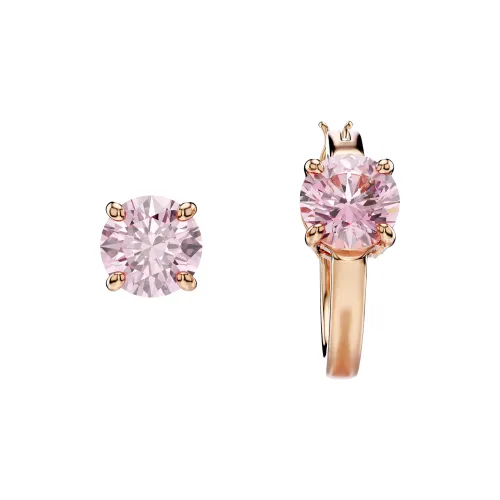 Swarovski Synthetic Cubic Zirconia Earrings Women's Pink