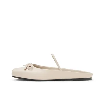CHARLES&KEITH Composite Sole Slip-Resistant Closed Toe Slippers 0.8cm Women's Beige Beige/Black Black