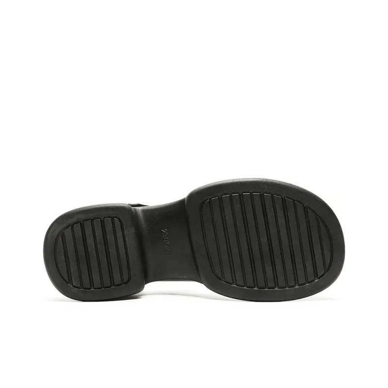 Warrior Mary Jane Shoes Chunky Heel Women's Black-3