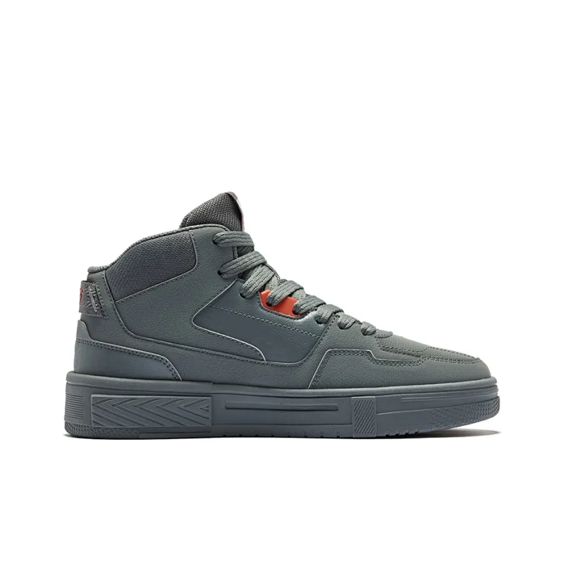 Erke Pact 3 Wear Resistant Slip Resistant Mid Top Skateboard Shoes Men's Deep Cool Gray-1