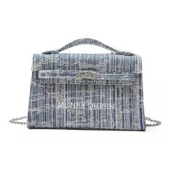 MQ Fabric One Shoulder Handbags Regular Women's Denim Blue