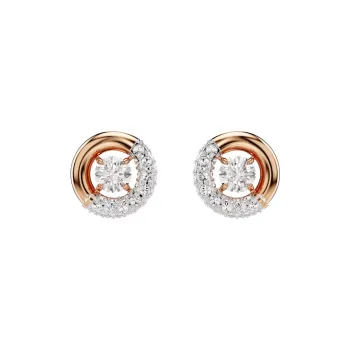 Swarovski Synthetic Cubic Zirconia Faux Crystal Stud Earrings Women's Gold