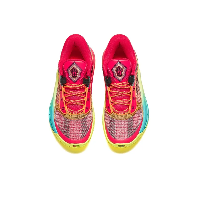 Anta Tide 6 Cushioned Slip-Resistant Low-Top Basketball Shoes Women's Red Yellow-2