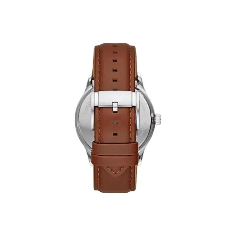 FOSSIL Flynn Collection Wrist Watch Automatic Mechanical Movement Leather Strap 48mm Black Dial Men's Watches-2