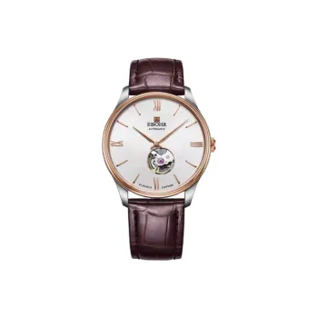 EBOHR Master Collection Mechanical Movement Leather Watch Bands Watch Men's Watches White Dial