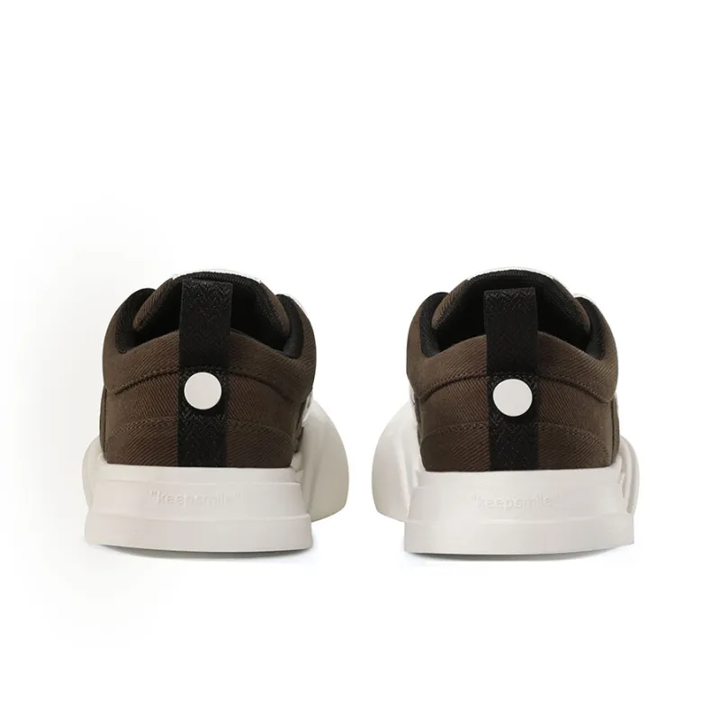 Ouder Smiler Laughs Series Anti Slip Wear Resistant Low Top Skateboard Shoes Unisex Coffee Brown-4