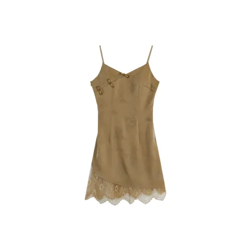 GUOGUOWOMEN Slip Dresses Women's Yellow