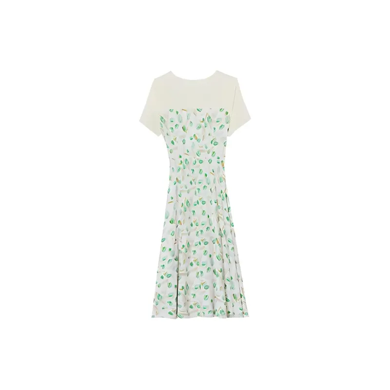 ETSE Short Sleeved Dresses Women's Green-1