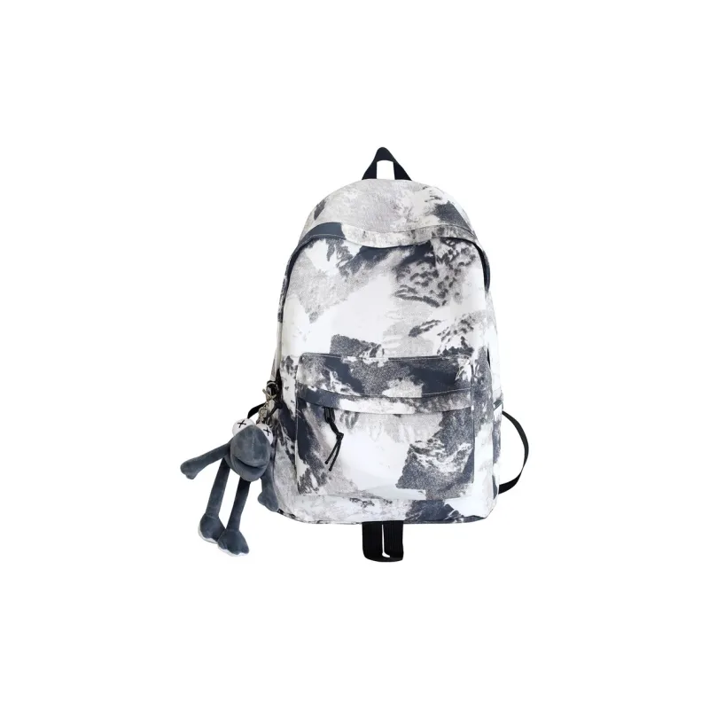 GEERDUN Nylon Carry Backpack Unisex Black Letter/White Letter/Gray Blended-0