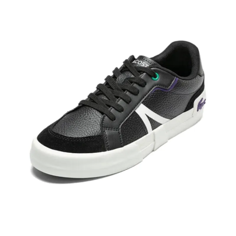 LACOSTE Low Top Skateboard Shoes Men's Black-1
