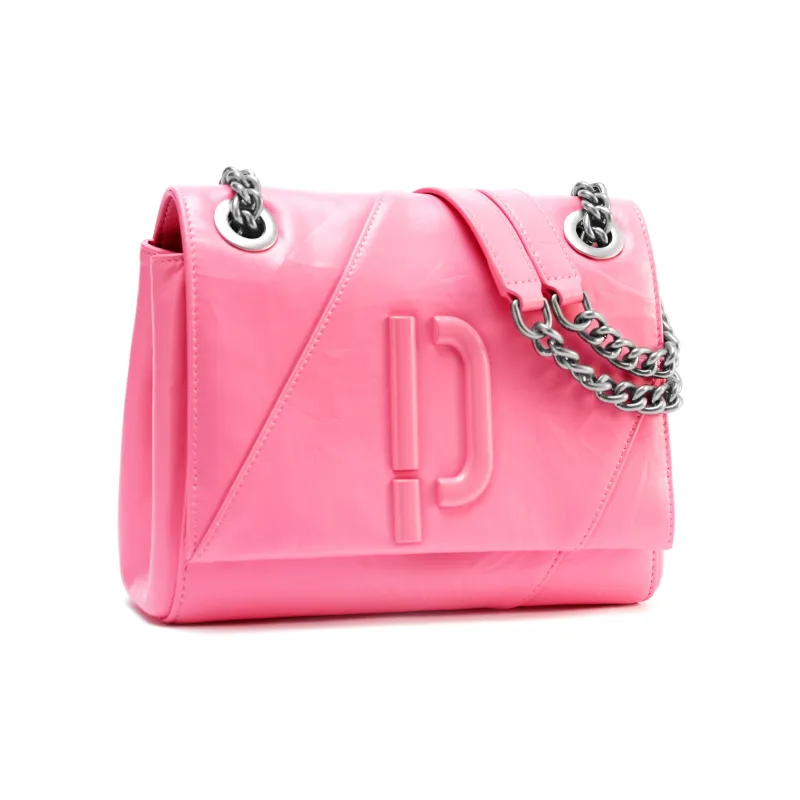 PECO Cow Leather Shoulder Bag Regular Unisex Black/Pink/White-5
