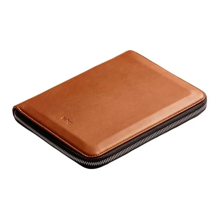 BELLROY Cow Leather A5 Version File Organizer Notebook Storage Bag Men's Caramel Brown-1