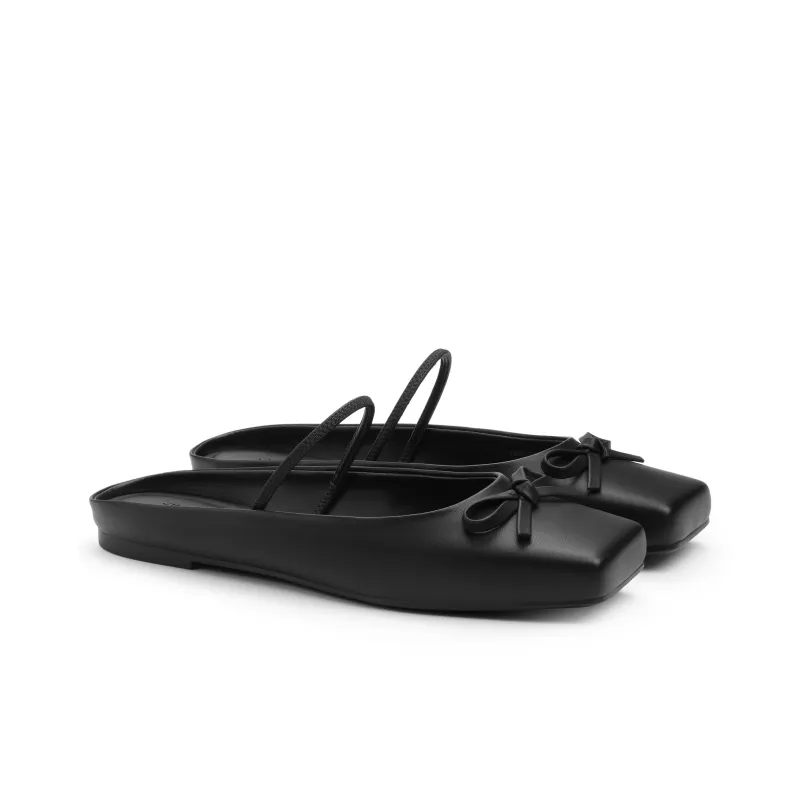 CHARLES&KEITH Composite Sole Slip Resistant Closed Toe Slippers 0.8cm Women's Beige Beige/Black Black-5