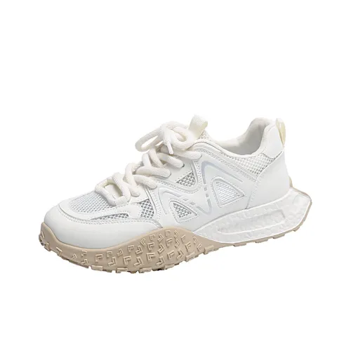 LISATANG Anti-Slip And Wear-Resistant Breathable Low-Top Casual Shoes Women's Beige