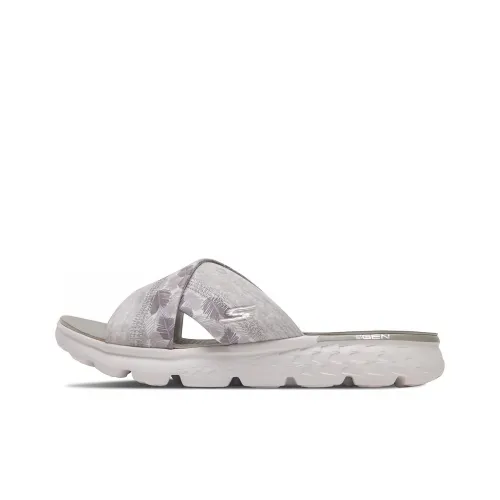 Skechers Go Walk Flex Slide Slippers Women's White/Gray