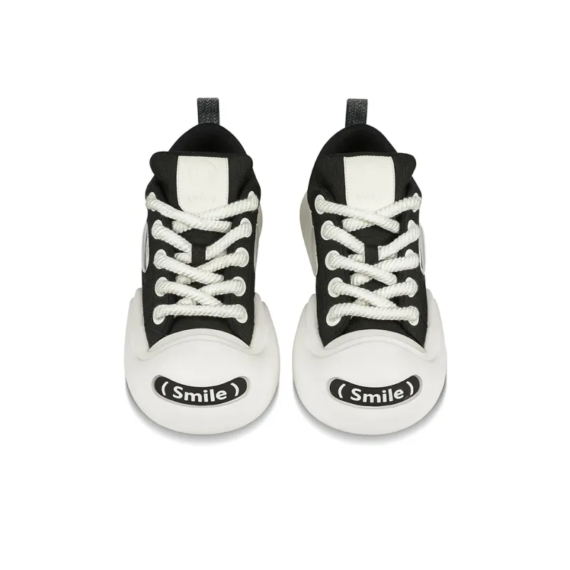 Ouder Smiler Skateboard Shoes Unisex Low Top Black/Ecru-3