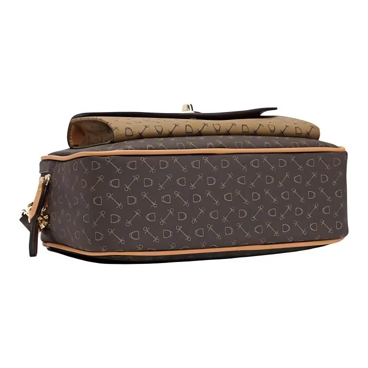 Why Artificial Leather Shoulder Bag, Crossbody Bag Medium Size Women's Coffee With Caramel/Milk Tea With Rice-3