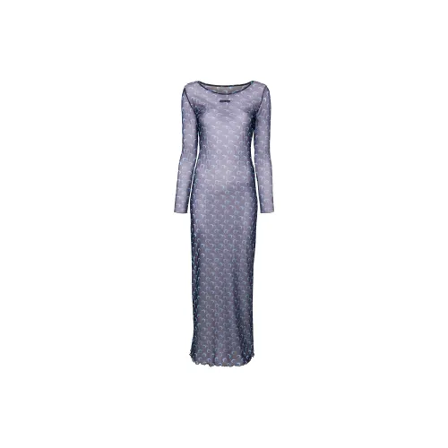 Marine Serre Long-Sleeved Dresses Women's Navy