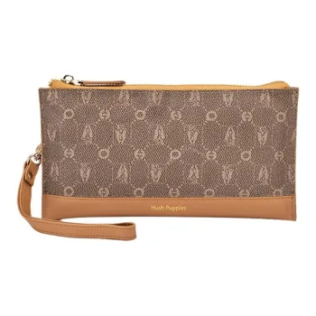 Hush Puppies PVC Wallets Clutches Medium Size Women's Khaki/Beige Apricot
