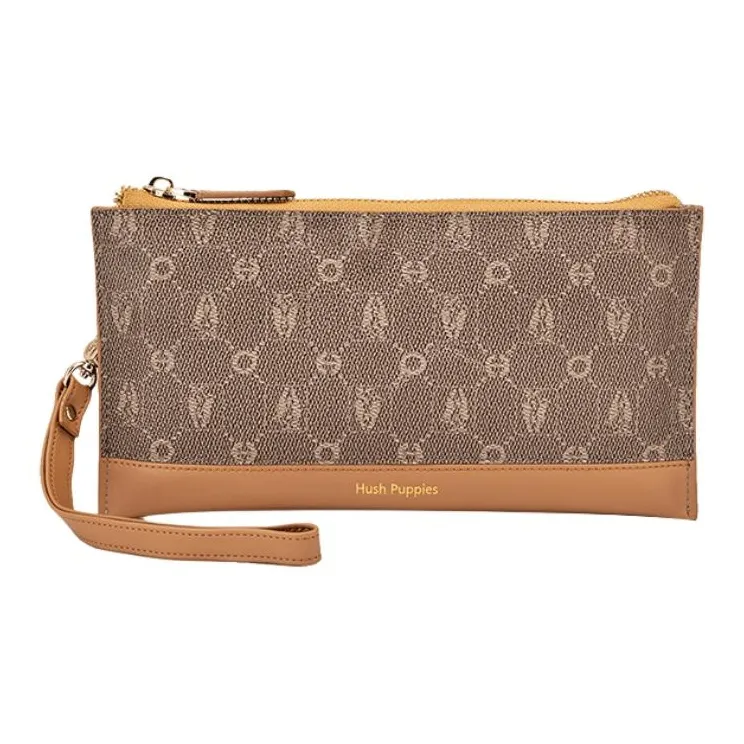 Hush Puppies PVC Wallets Clutches Medium Size Women's Khaki/Beige Apricot-0