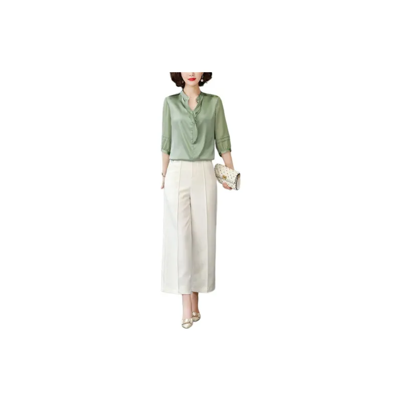 Yi Mengyuan Satin Silk Shirt Women's-5