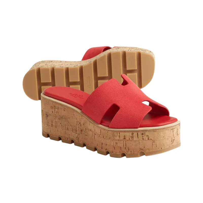 HERMES Eze Slide Slippers 6.5cm Women's Pink-3