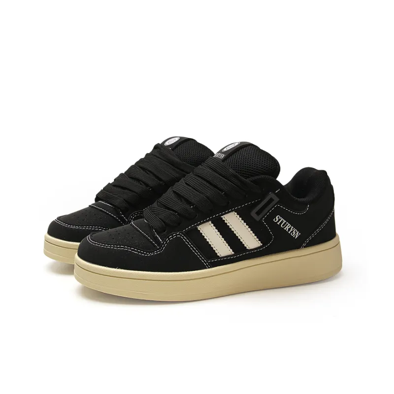 STUR YSN Wear resistant And Lightweight Low Top Skateboard Shoes Unisex Frosted Black-2