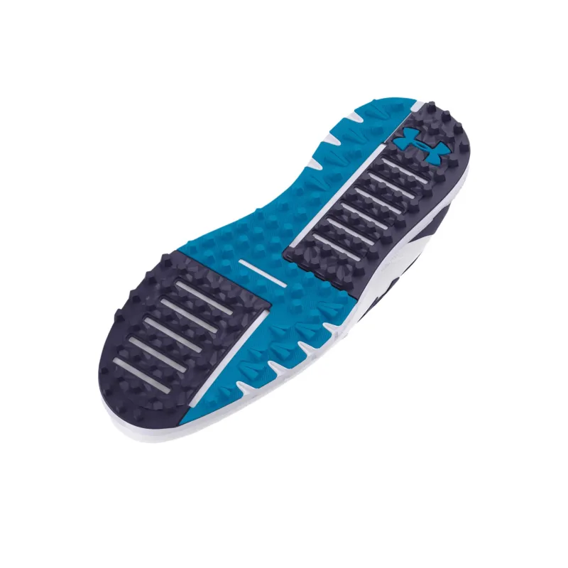 Under Armour Drive Fade Spikeless Shock Absorbers With Slip Resistant Features Low Top Golf Shoes Men's White Blue-4