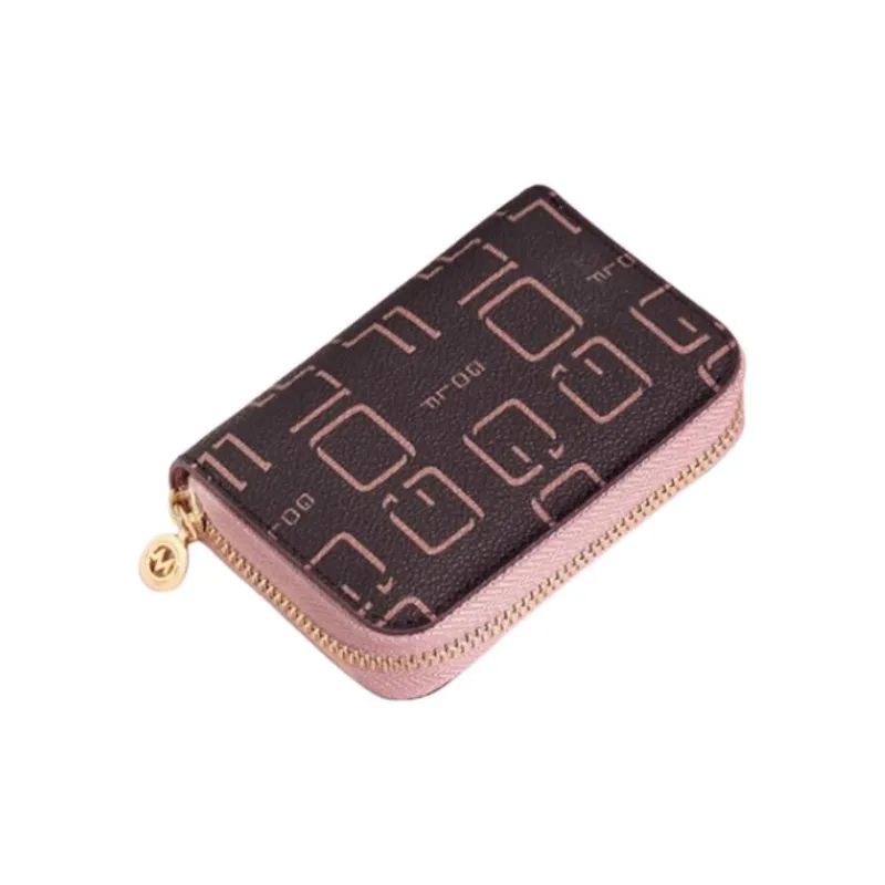 GOLF PVC Card Holder Regular Women's Smoke Pink Coffee/Burgundy Coffee-2