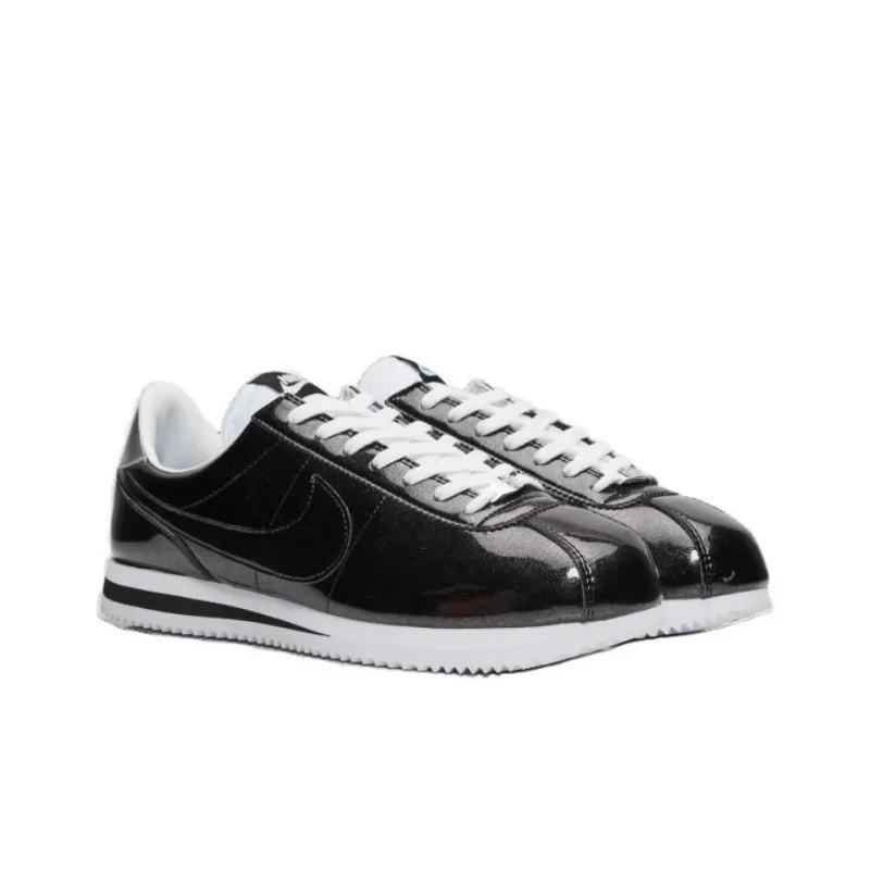 Nike Cortez Cushioned Slip-Resistant Low-Top Running Shoes Unisex Black-2