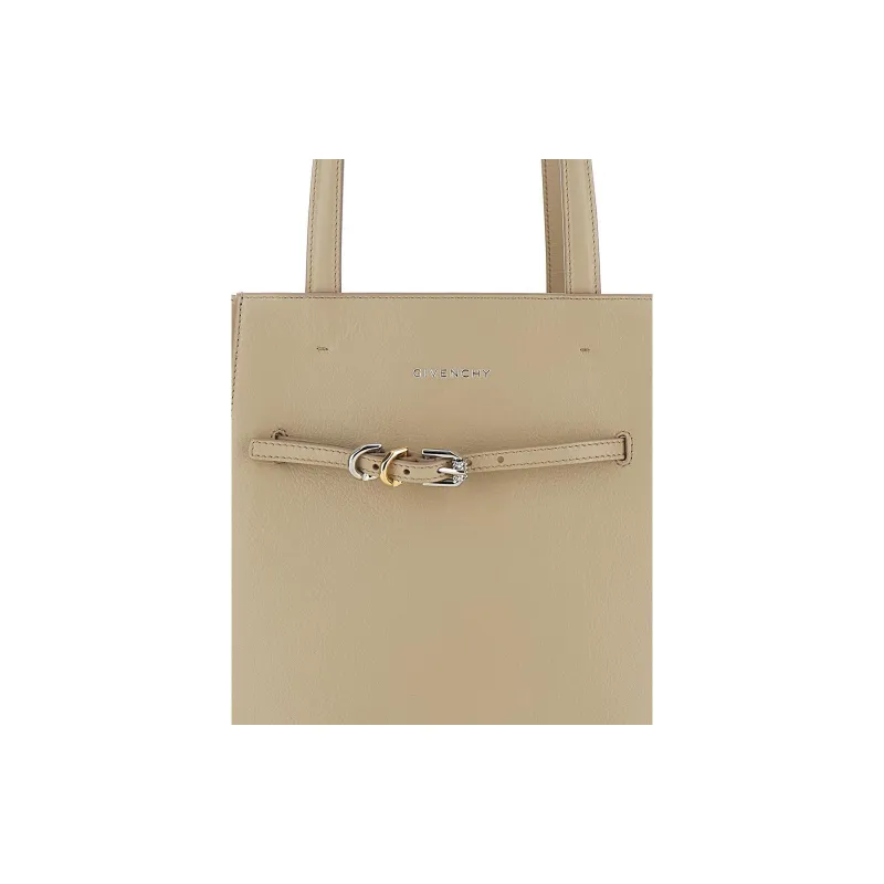 GIVENCHY Cow Leather Tote Bag Shopping Bag Handbag Shoulder Bag Women's Beige-4