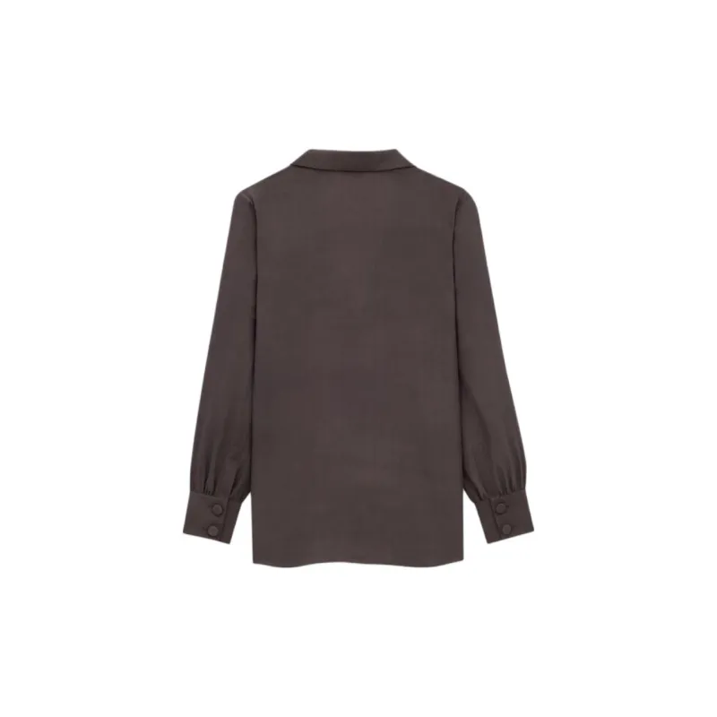 SAINT LAURENT Pajama Shirt In Silk Crepe De Chine Jackets Coats Women's Black-1
