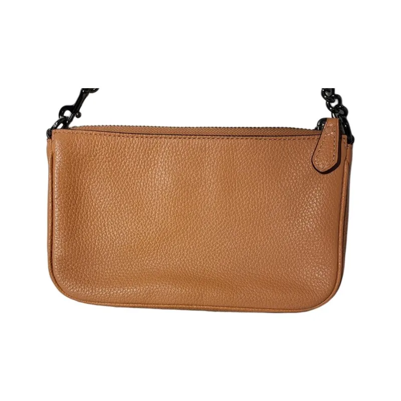COACH Nolita Pebbled Leather Mahjong Bag Shoulder Bag Wrist Bag Clutch Small Size Women's Orange-4