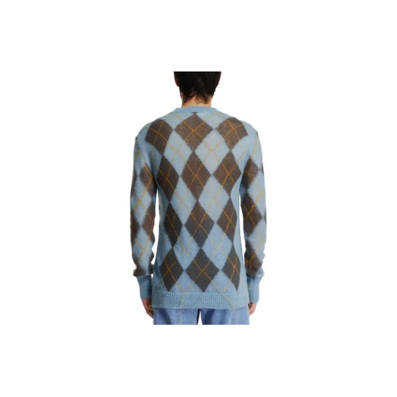MARNI Geometric Patterned V Neck Knitted Jumper-1